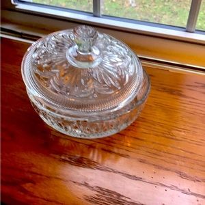 CUT GLASS LIDDED DISH